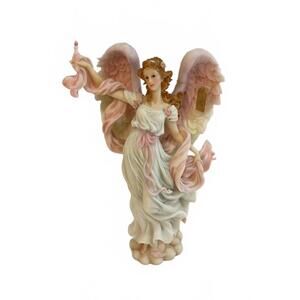 Seraphim Classics Angel Figurine Statue with Pink and White Wings